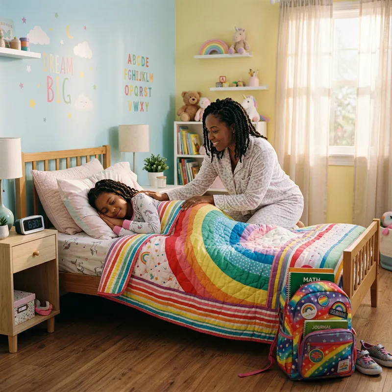 Warm Morning Ritual: Mother Waking Up Daughter