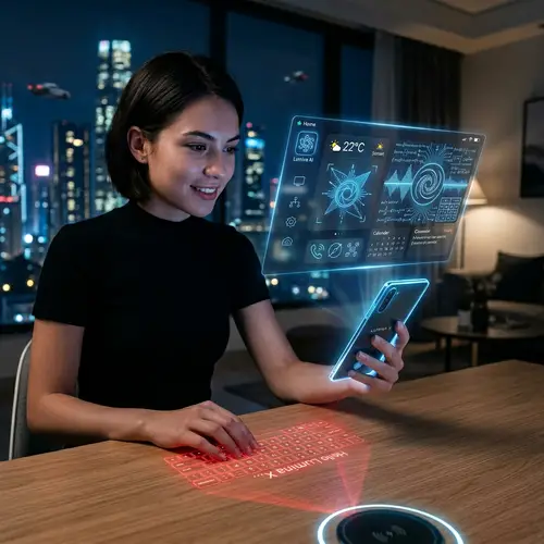 Future of Mobile Phones: Luminous Holographic Display