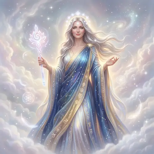 Majestic Goddess Art: Graceful & Tranquil Divine Image