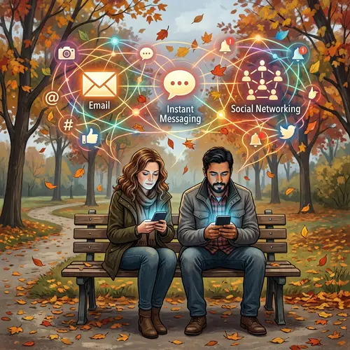 Influence of Social Media: Captivating Illustration