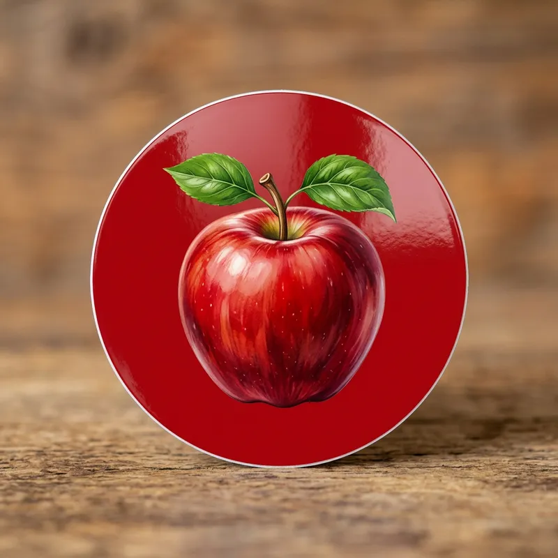 Vibrant Apple Sticker with 3D Illustration | Order Online Vibrant Apple Sticker with 3D Illustration | Order Online