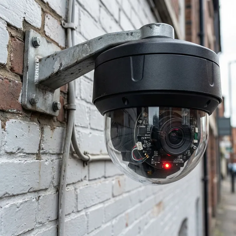 Detailed Wall-Mounted CCTV Camera Scene