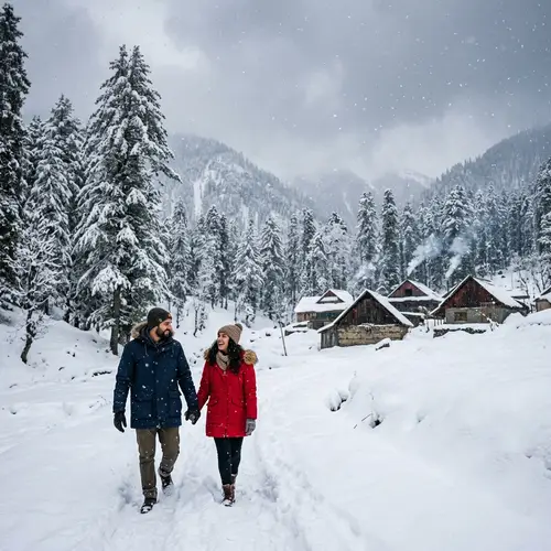 Snowfall Scenery in Kashmir | Winter Landscape View