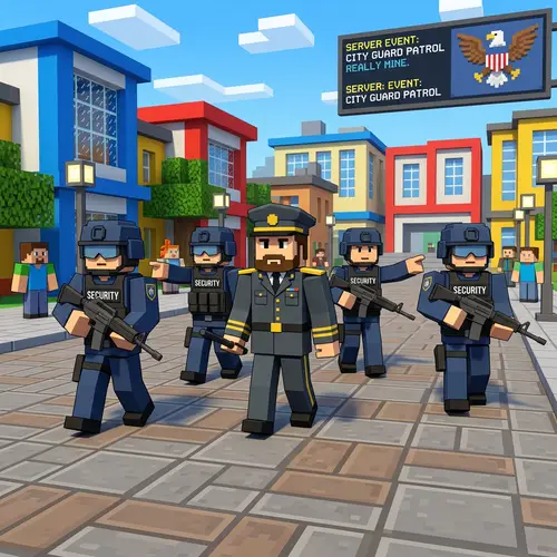 VIP Character Guarded in Block-Style Virtual World