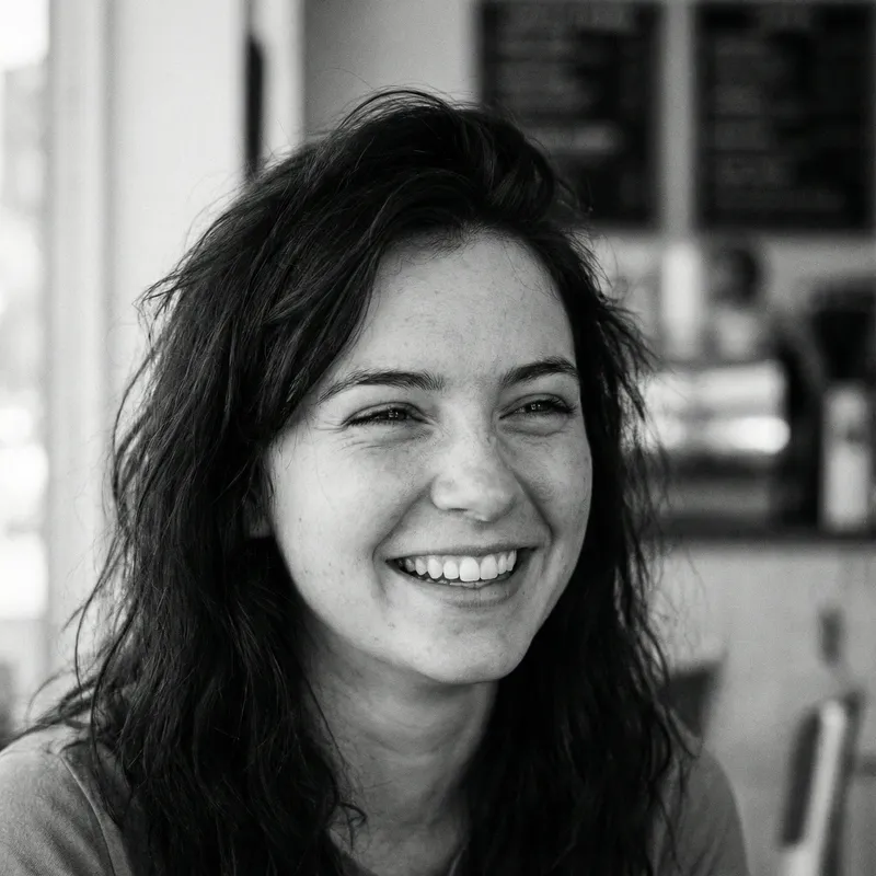 Close-up Portrait of Natural Brunette Beauty in Black and White