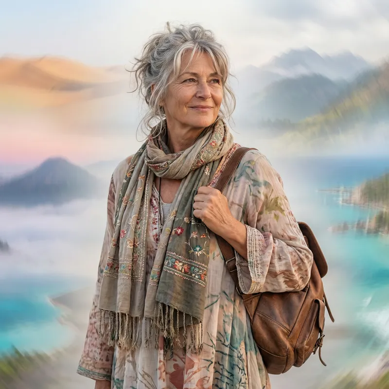 Exotic Travel: Free-Spirited Woman's Journey to Distant Lands