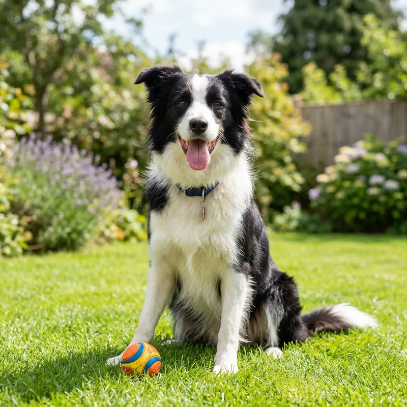Cute Medium-Sized Dog with Black and White Fur