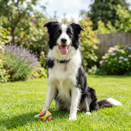 Adorable Medium-Sized Dog with Shiny Black and White Fur Coat