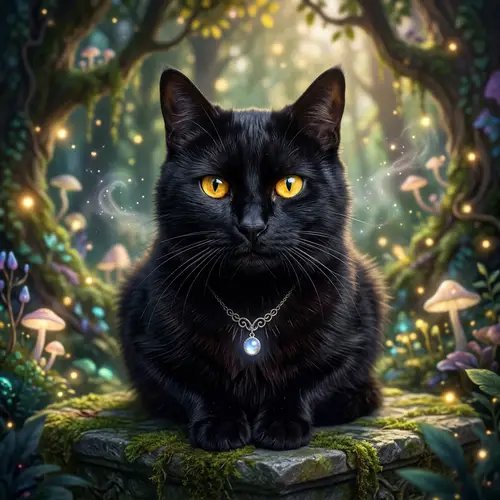 Majestic Black Cat with Piercing Yellow Eyes | Feline Grace