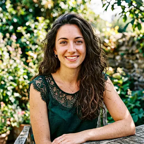 Beautiful Young Woman with Hazel Eyes and Gold Nose Ring