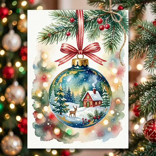 Watercolor Christmas Ornaments Creation