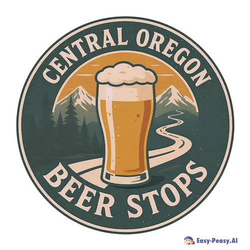 Vintage Central Oregon Beer Stops Logo Design