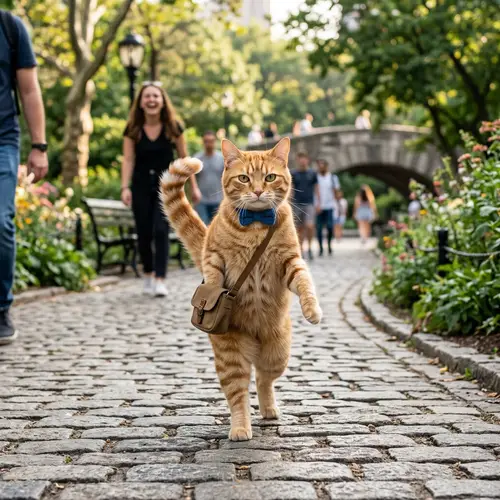 Cat Walk: A Feline's Human-Like Stroll