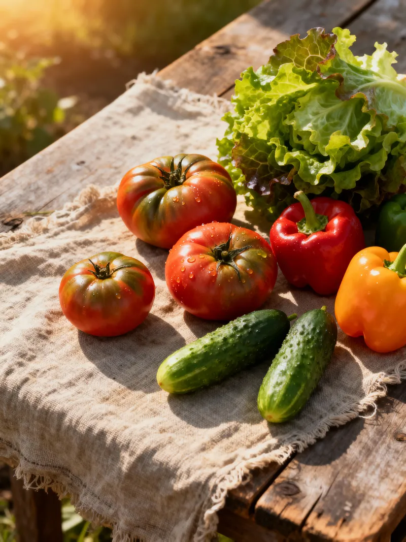Farm-Fresh Vegetables in Hyperrealistic Style