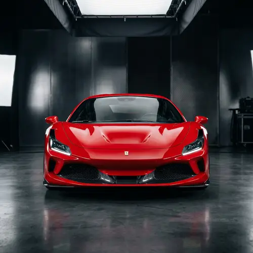 Detailed Front View Ferrari - High-Resolution Studio Product Photo