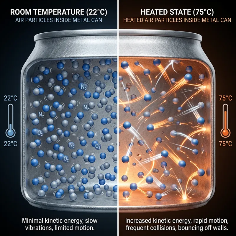 Air Particles Movement in Heated Can Drawn in Pencil Air Particles Movement in Heated Can Drawn in Pencil
