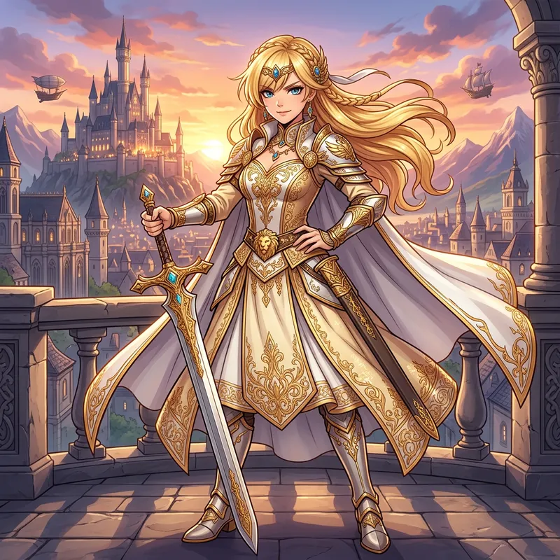 Nude Blonde Woman in Anime Style