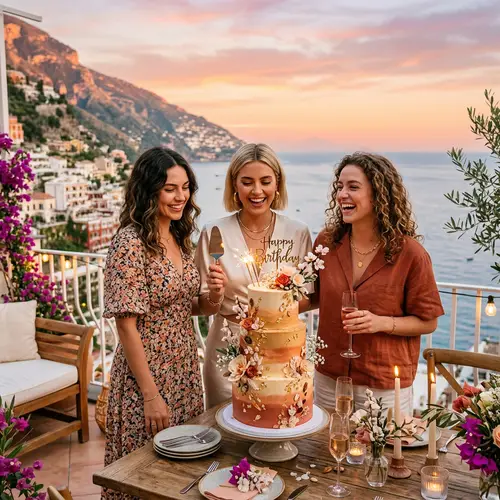 Elegant Tall Sunset Flower Almond Cake for Girls