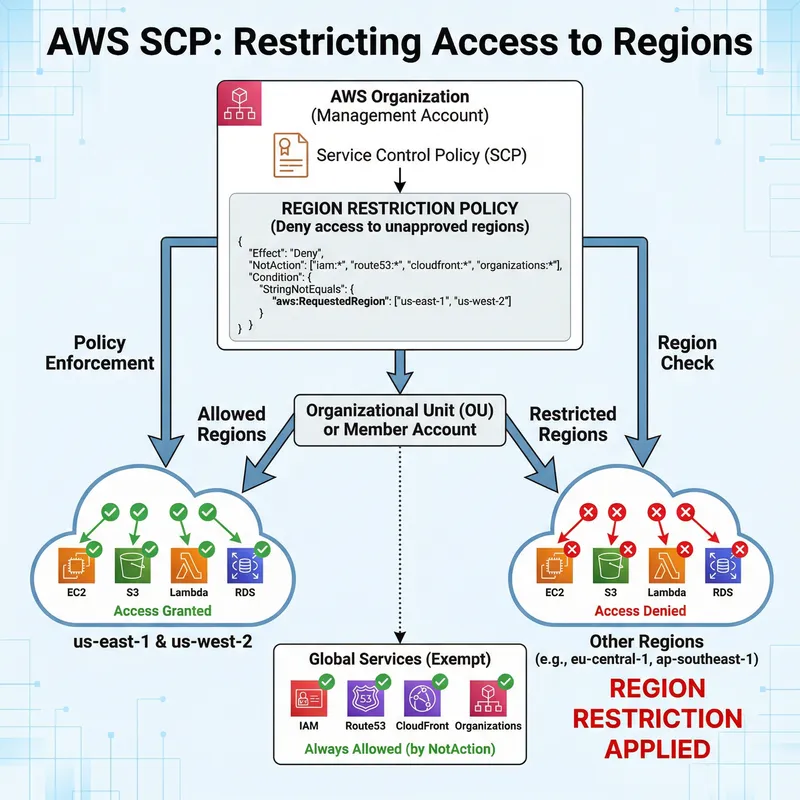 AWS Region Restriction: Service Control Policies Overview