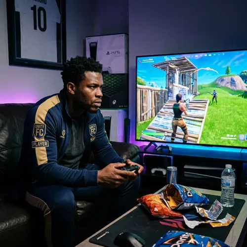 Mbappe Playing Fortnite: Intense Gamer Focus