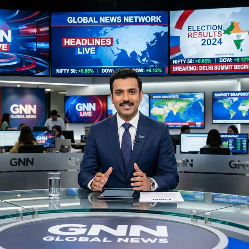 Top Indian News Anchor in Professional Studio Setup