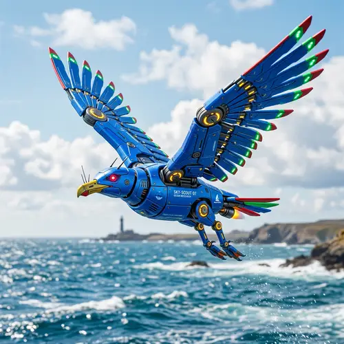 Blue Robotic Seagull: A Colorful Innovation