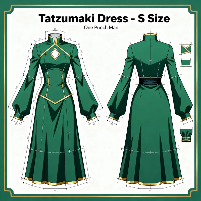 Tatsumaki Dress Sewing Pattern Size S - One Punch Man