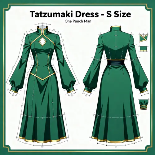 Tatsumaki Dress Sewing Pattern Size S - One Punch Man