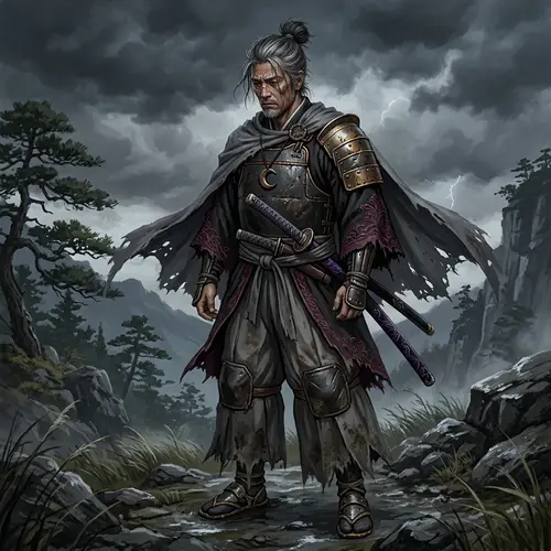 Grizzled Samurai Warrior Concept Art
