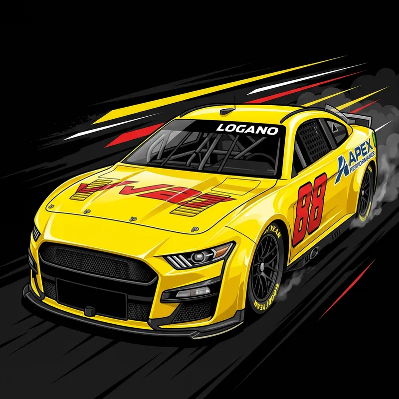 Vibrant Ford Mustang Nascar Cup 2022 Illustration