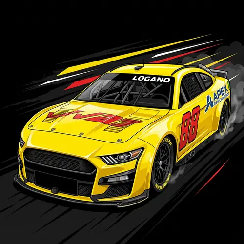 Iconic Ford Mustang Nascar Cup 2022 Series Illustration