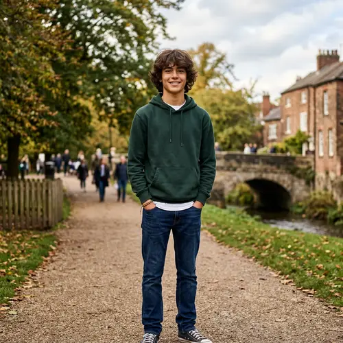 15-Year-Old Brazilian-British Boy with Wavy Hair