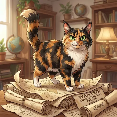 Spirited and Feisty Cat Illustration | Bold Attitude and Expressive Features