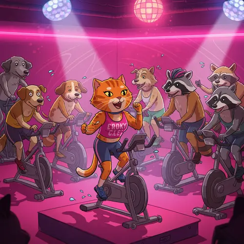 Orange Cat Leads Fun Spin Class for Pets