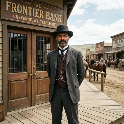 Wild West Bank Principal in Bowler Hat - Historic Image