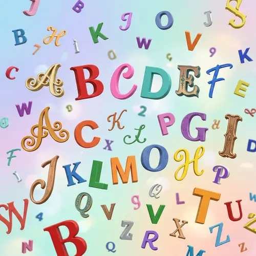 Vibrant 3D Letras: Colorful Alphabet Designs