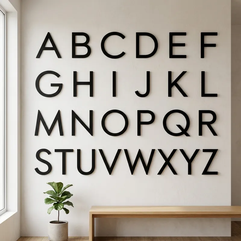 Large Minimalist Alphabetic Letters Design