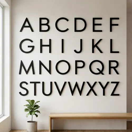 Large Minimalist Alphabetic Letters Design