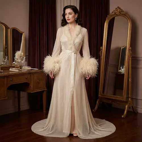 Luxury Cassandra-Style Marabou Robe for Elegance