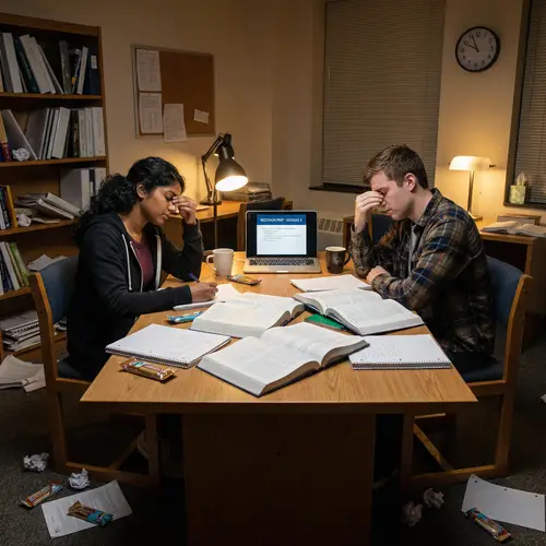 Late Night Study Session with Stressed Students | Exam Prep