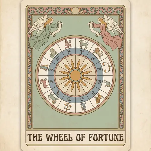 Wheel of Fortune Tarot Card Design | Harmonious Color Scheme