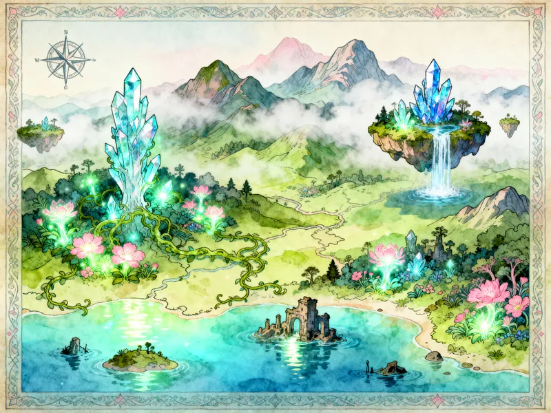 Enchanting Fairy Fantasy Map of Magical Landscapes