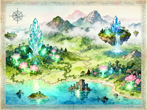 Enchanting Fairy Fantasy Map of Magical Landscapes
