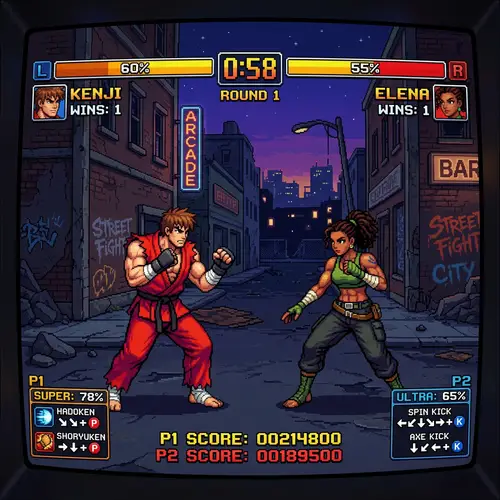 Classic Arcade Fighting Game Interface | Urban Street Battle