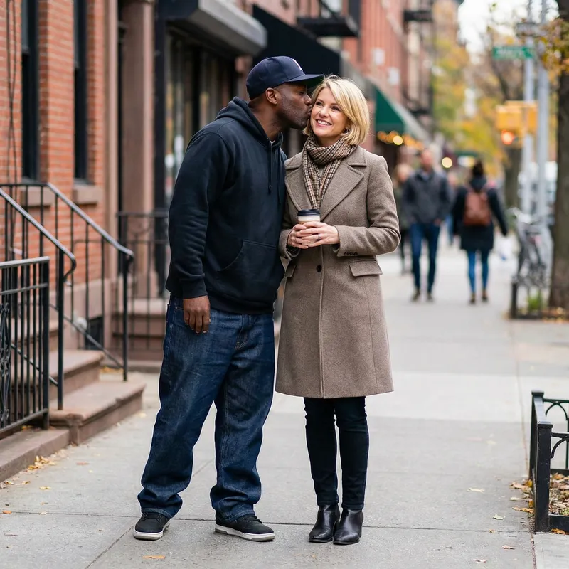 Black Gang Member Kissing Blonde Mature Woman | Urban Street Scene Black Gang Member Kissing Blonde Mature Woman | Urban Street Scene