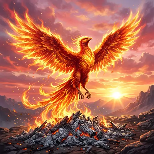 Mythical Phoenix Rising - Symbol of Rebirth and Resilience