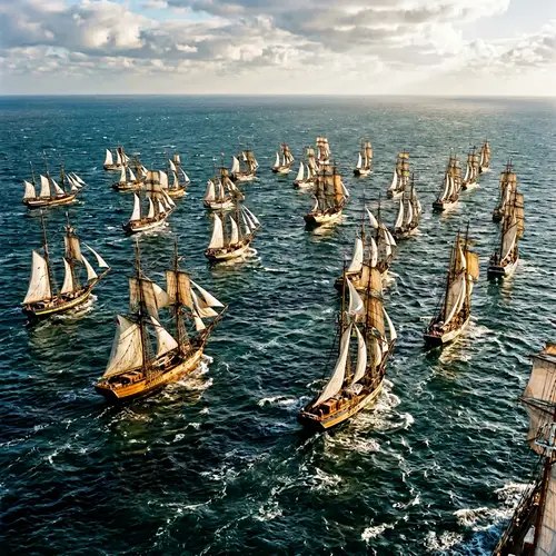 Unique Maritime Navigation Ballet on Vast Ocean