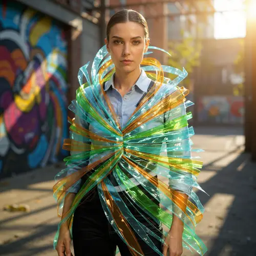 Avant-Garde Fashion: A Model's Ethereal Showcase