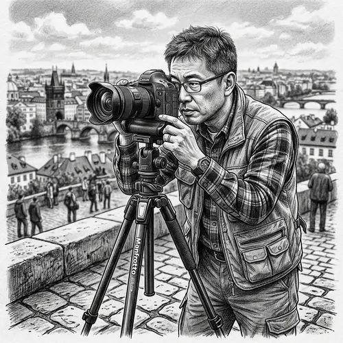 Professional East Asian Photographer in Action | Capturing the Perfect Shot