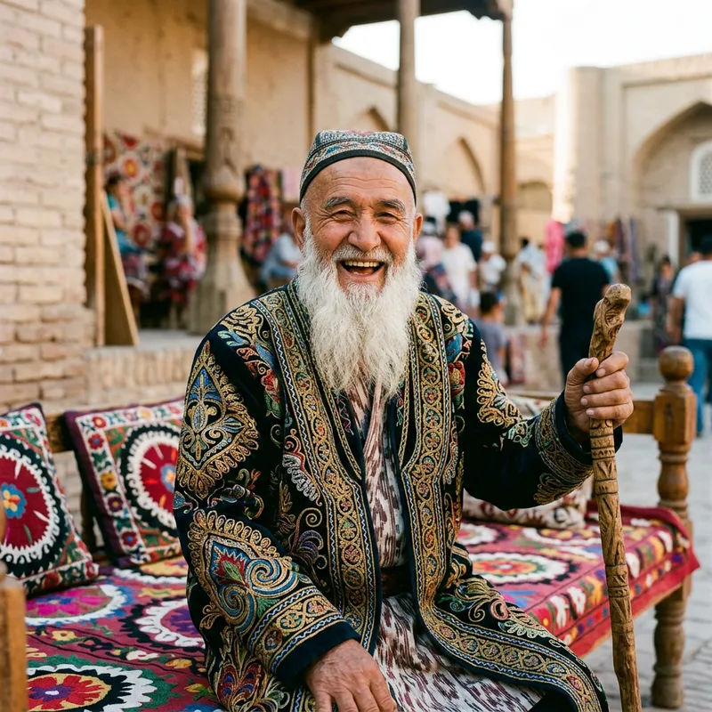 Uzbek Wise Storyteller | Traditional Man Character